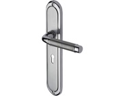 Heritage Brass Saturn (Long Plate) Apollo Finish, Polished Chrome & Satin Chrome Door Handles - SAT2000-AP (sold in pairs)