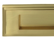Prima Stepped Horizontal Shaped Edwardian Letter Plates, Satin Brass - SB10