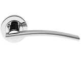 Spira Brass Carol Lever On Rose, Dual Finish Polished Chrome & Satin Chrome - SB1201DT (sold in pairs)