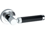 Spira Brass Zest Lever On Rose, Dual Finish Black & Polished Chrome - SB1203BLK/PC (sold in pairs)