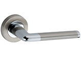 Spira Brass Madrid Lever On Rose, Dual Finish Polished Chrome & Satin Nickel - SB1307DT (sold in pairs)