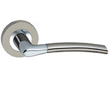 Spira Brass Slavia Lever On Rose, Dual Finish Polished Chrome & Satin Nickel - SB1310DT (sold in pairs)