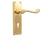 Spira Brass Victorian Lever On Backplate, Polished Brass - SB1402PB (sold in pairs)