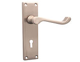 Spira Brass Victorian Lever On Backplate, Satin Nickel - SB1402SN (sold in pairs)