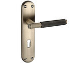 Spira Brass Connaught Knurled Door Handles On Backplate, Matt Antique Brass - SB1405MANT (sold in pairs)
