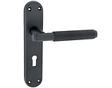 Spira Brass Connaught Knurled Door Handles On Backplate, Black - SB1405BLK (sold in pairs)