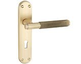Spira Brass Connaught Knurled Door Handles On Backplate, Satin Brass - SB1405SB (sold in pairs)
