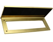 Prima Horizontal Internal Door Tidy With Draught Excluder (260mm x 88mm OR 310mm x 115mm), Satin Brass - SB2012A