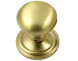 Prima Mushroom Concealed Fix Un-Sprung Mortice Door Knob (60mm Diameter), Satin Brass - SB2029 (sold in pairs)