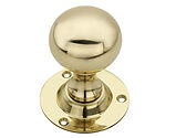 Spira Brass Ball Mortice Door Knob, Polished Brass - SB2102PB (sold in pairs)