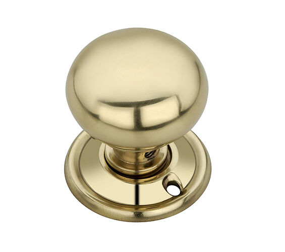 Spira Brass Cottage Mortice/Rim Door Knob (42mm OR 50mm), Polished Brass -  SB2107PB (sold in pairs) from Door Handle Company