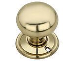 Spira Brass Cottage Mortice/Rim Door Knob (42mm OR 50mm), Polished Brass - SB2107PB (sold in pairs)