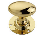 Spira Brass Oval Mortice Door Knob (60mm), Polished Brass - SB2109PB (sold in pairs)