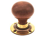 Spira Brass Rosewood Bun Rim/Mortice Door Knob (60mm), Aged Brass - SB2121AB (sold in pairs)