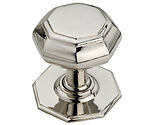 Spira Brass Octagonal Centre Door Knob, Polished Nickel - SB2201PN 