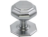 Spira Brass Octagonal Centre Door Knob, Satin Chrome - SB2201SC