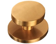 Spira Brass Round Centre Door Knob (76mm Diameter), Satin Brass - SB2203SB