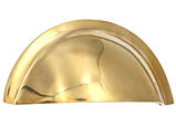 Spira Brass Cupboard Cup Handle (65mm C/C), Polished Brass Unlacquered - SB2308PBUL