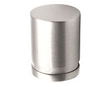 Spira Brass Cylinder Cupboard Pull Knob (25mm), Satin Silver - SB2312SS