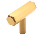 Spira Brass T-Bar Cupboard Pull Knob (38mm), Satin Brass - SB2313SB