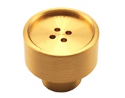 Spira Brass Round Button Cupboard Door Knob (41mm), Satin Brass - SB2326SB