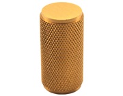 Spira Brass Knurled Cylinder Cupboard Pull Knob (17mm), Satin Brass - SB2327SB