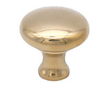 Spira Brass Mushroom Cupboard Door Knob (25mm, 32mm OR 38mm), Polished Brass Unlacquered - SB2329PBUL