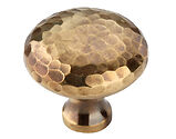 Spira Brass Hammered Mushroom Cupboard Knob (32mm OR 38mm), Aged Brass - SB2337AB 