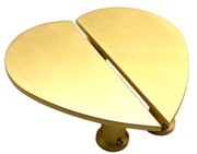 Spira Brass Heart Cupboard Pull Handles (100mm c/c), Satin Brass - SB2407SB (sold in pairs)
