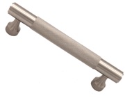 Spira Brass Knurled Cupboard Pull Handle (130mm, 225mm OR 320mm C/C), Satin Silver - SB2413SS