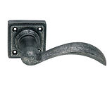 Spira Brass Curved Lever On Square Rose, Pewter - SB302PEW (sold in pairs)