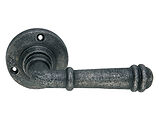 Spira Brass Ribbed Lever On Round Rose, Pewter - SB303PEW (sold in pairs)