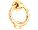 Spira Brass Ring Door Knocker, Polished Brass - SB4104PB