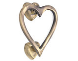 Spira Brass Heart-Shaped Door Knocker (130mm x 120mm), Antique Brass - SB4110ANT
