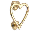 Spira Brass Heart-Shaped Door Knocker (130mm x 120mm), Polished Brass - SB4110PB