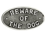 Spira Brass Door Plate Beware Of The Dog (175mm x 90mm), Polished Nickel - SB5205PN