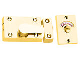 Spira Brass Bathroom Indicator Bolt Latch (65mm x 40mm), Polished Brass - SB6183PB