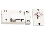 Spira Brass Bathroom Indicator Bolt Latch (65mm x 40mm), Polished Chrome - SB6183PC