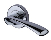 M Marcus Sorrento Treviso Door Handles On Round Rose, Polished Chrome - SC-2042-PC (sold in pairs)