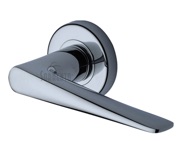 M Marcus Sorrento Amalfi Door Handles On Round Rose, Polished Chrome - SC-2059-PC (sold in pairs)