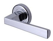 M Marcus Sorrento Siloh Door Handles On Round Rose, Polished Chrome - SC-3392-PC (sold in pairs)