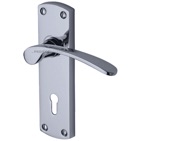 M Marcus Sorrento Luca Door Handles On Backplate, Polished Chrome - SC-400-PC (sold in pairs)