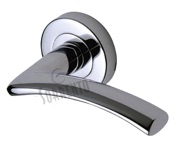 M Marcus Sorrento Tosca Door Handles On Round Rose, Polished Chrome - SC-4352-PC (sold in pairs)