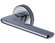 M Marcus Sorrento Trino Door Handles On Round Rose, Polished Chrome - SC-5352-PC (sold in pairs)