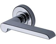 M Marcus Sorrento Lugano Door Handles On Round Rose, Polished Chrome - SC-6220-PC (sold in pairs)