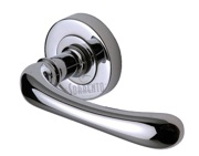 M Marcus Sorrento Donna Door Handles On Round Rose, Polished Chrome - SC-6352-PC (sold in pairs)