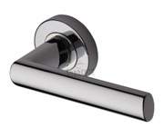 M Marcus Sorrento Milan Door Handles On Round Rose, Polished Chrome - SC-6420-PC (sold in pairs)