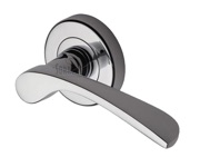 M Marcus Sorrento Arcadia Door Handles On Round Rose, Polished Chrome - SC-5380-PC (sold in pairs)