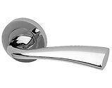 Intelligent Hardware Scimitar Door Handles On Round Rose, Polished Chrome - SCI.09.CP (sold in pairs)