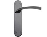 Intelligent Hardware Scimitar Door Handles On Backplate, Matt Satin Black - SCI.01.MSB (sold in pairs) 